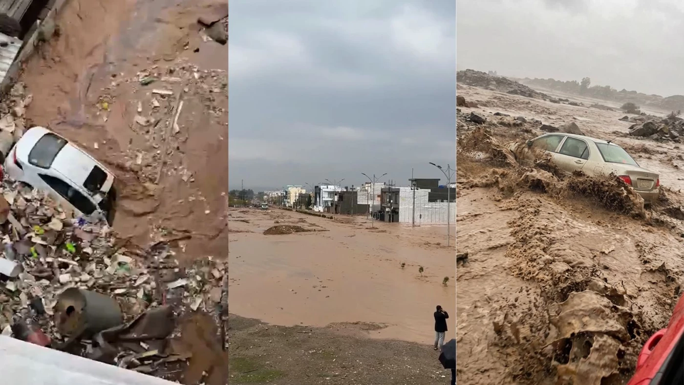 سيول جارفة تضرب جمجمال.. وفاة مسن وإغراق للمنازل والمدارس والمركبات
